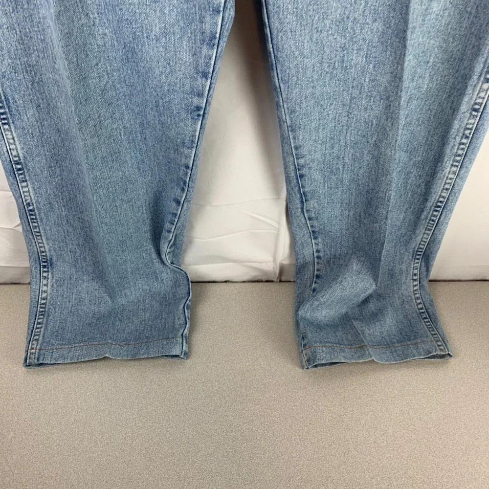 VTG Wrangler Rugged Wear Jeans Mens‎ 46x38 (44x35) Light Blue Straight USA Made
